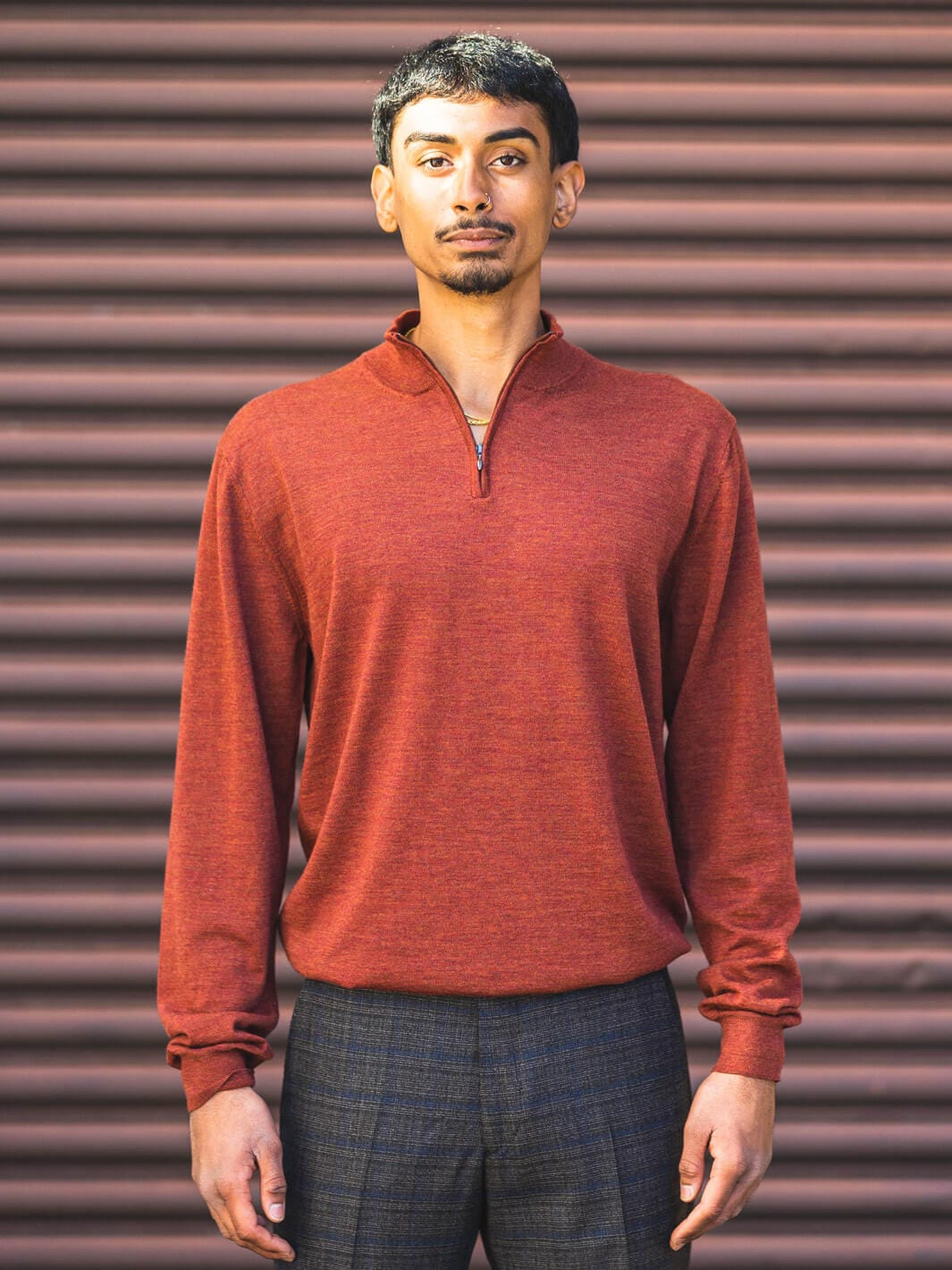 Rust Zip Wool Anatoly 100% | Sweater & Neck – Merino Sons