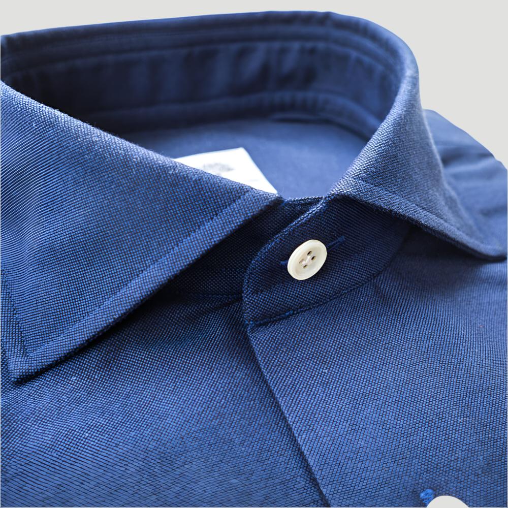 Cotton Oxford Dress Shirt - Navy Blue