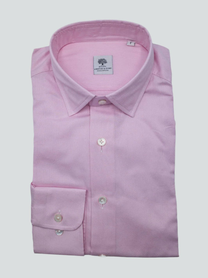 Cotton Oxford Dress Shirt - Pink