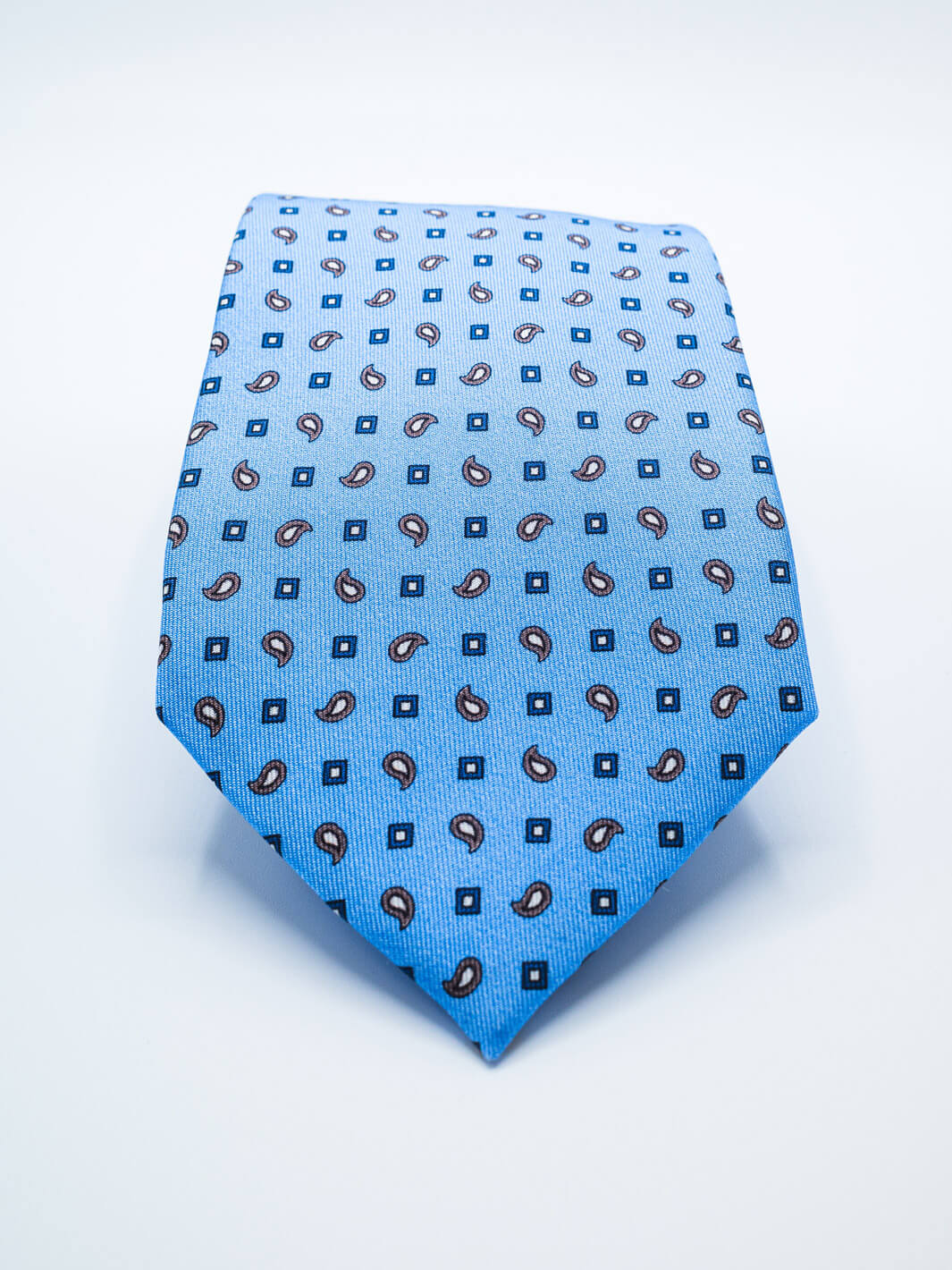 Silk Paisley Tie - Baby Blue