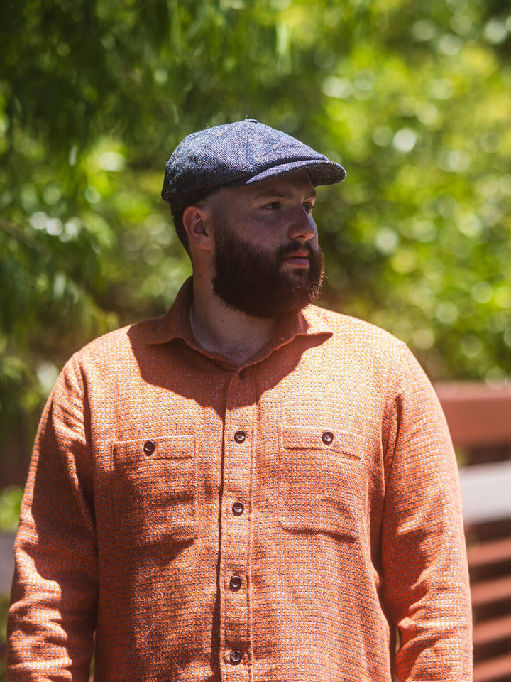 Donegal Tweed Newsboy Cap - Blue