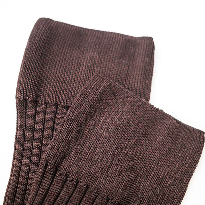 Ribbed Cotton-Nylon Socks - Brown