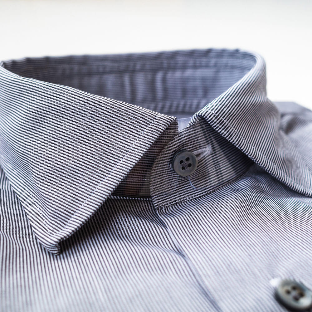 Striped Cotton Dress Shirt - Charcoal