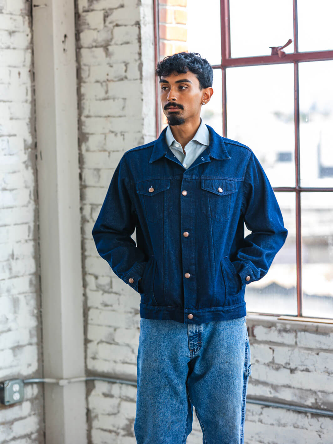 Classic Denim Trucker Jacket - Dark Indigo