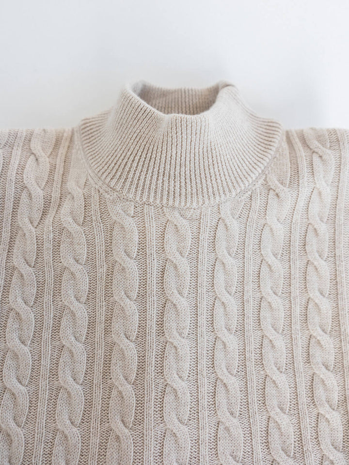 Cream Lupetto Cable Knit Sweater