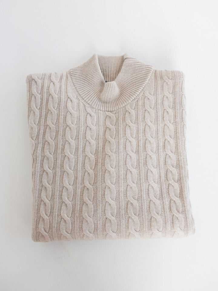 Cream Lupetto Cable Knit Sweater