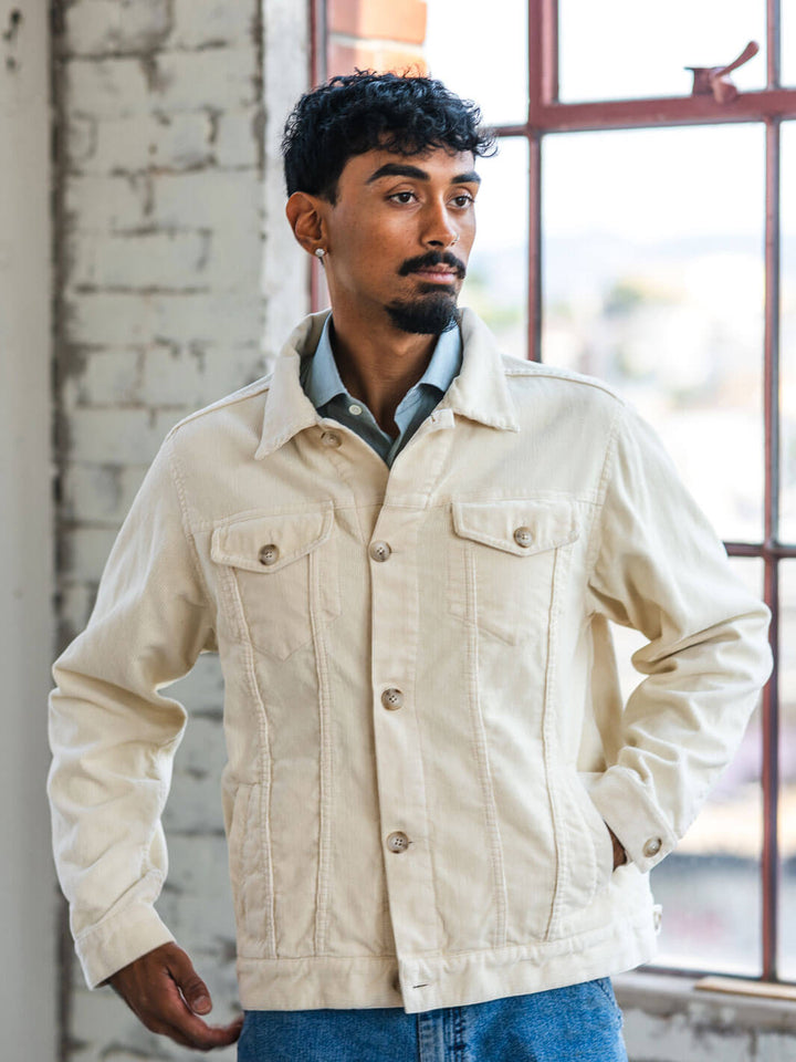 Corduroy Trucker Jacket - Cream