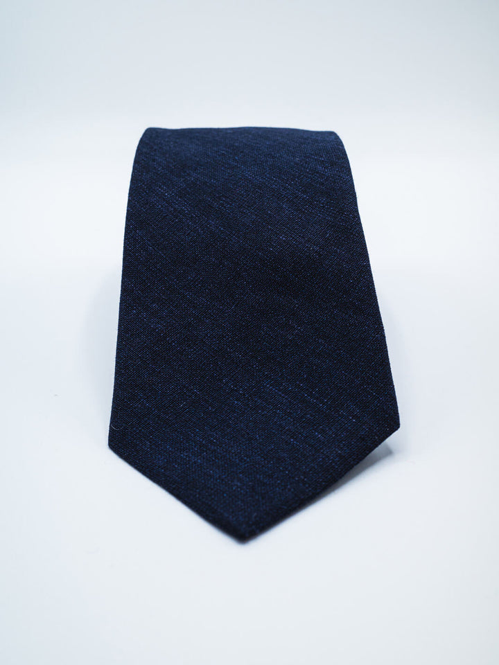 Linen-Wool Tie - Navy