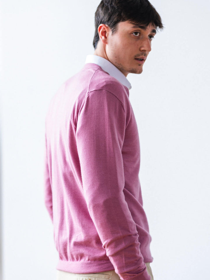 Pink Cashmere-Silk Cardigan