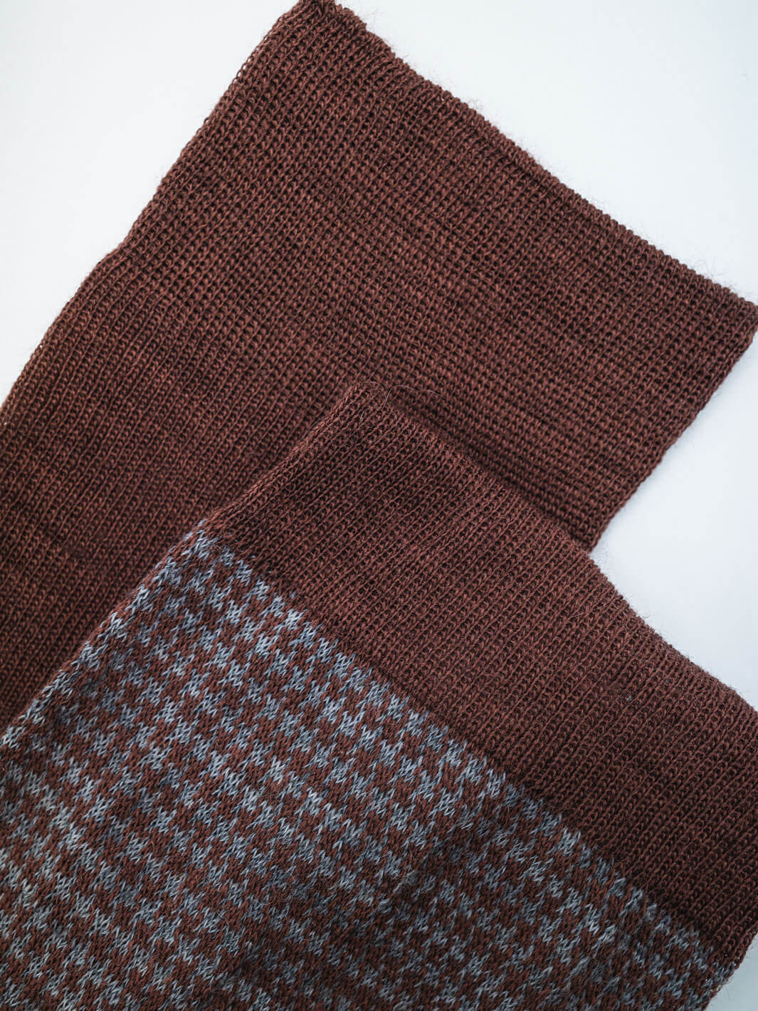 Over-Calf Wool-Nylon Socks - Rust/Grey