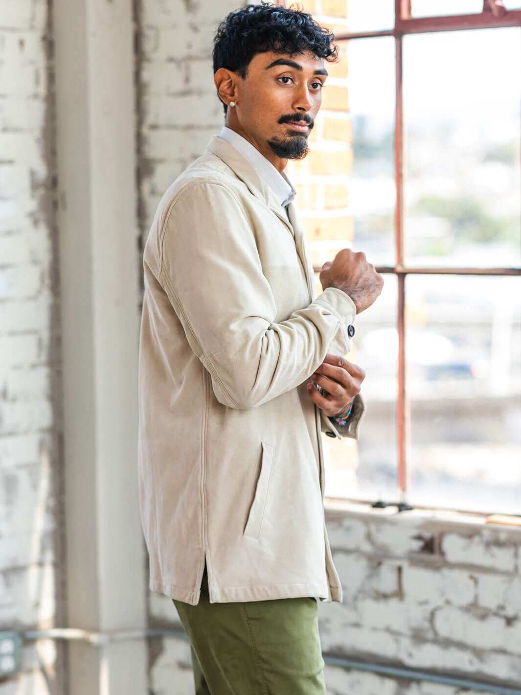 White Suede Bomber Jacket