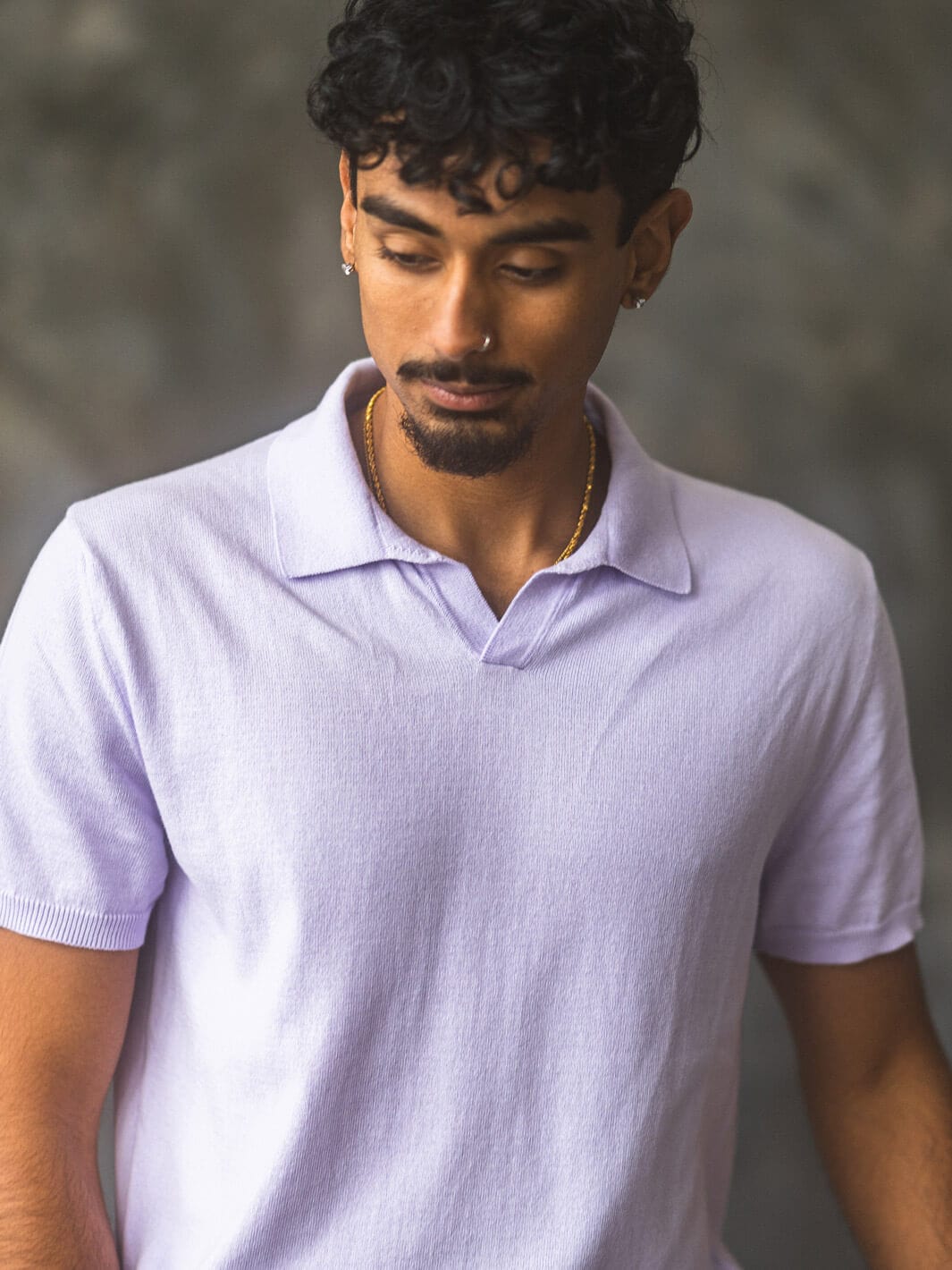 Riva Cotton Polo Shirt Lilac Anatoly Sons